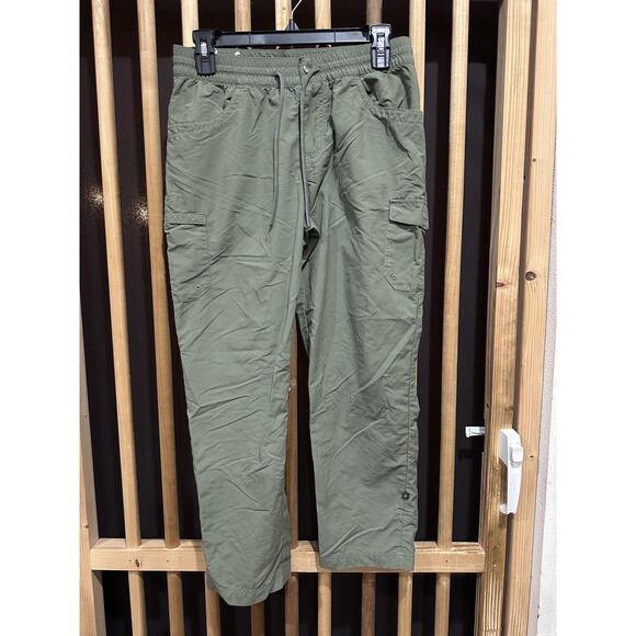 Columbia Cargo Pants Women Small Green Nylon Hiking Outdoor Quick Dry Drawstring - Picture 1 of 6